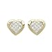 14K Yellow Gold 1/2 ct. Princess Cut Diamond Heart Earrings