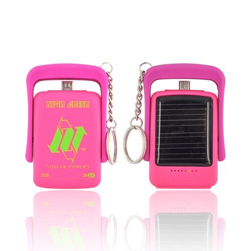 For Samsung Epic Touch 4G Pink OEM Neon Green Lil Piggy Power Bank Solar Powered Charger 59485