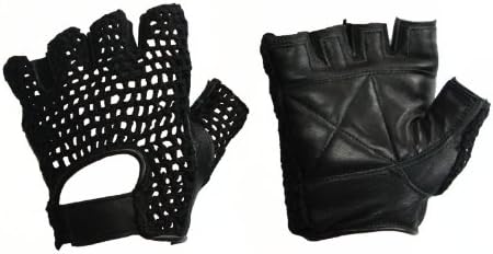 Glove Guys Half Finger Mesh Gloves (Black, X-Large)