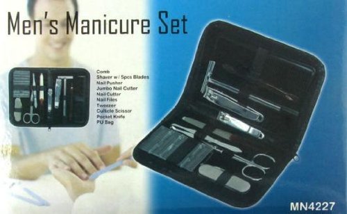 Men's Manicure Set, 10 Pc. W/Zippered Case