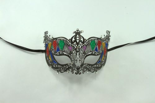 Metal Rainbow Mardi Gras Style Mask