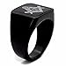 Black IP 316 Stainless Steel Masonic Men's Wide Band Flat Top Ring Band