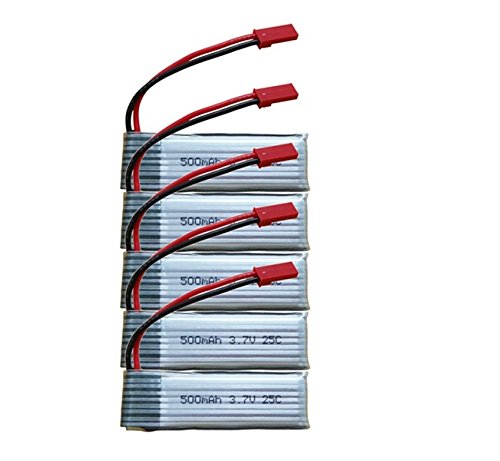 5pcs 3.7V 500mAh LiPo Battery for Quadcopter WLtoys V959 V222 V929 Syma X1