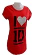 One Direction I Love 1D Red Night Shirt for women