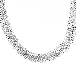 Adjustable Rolo Necklace in Solid Sterling Silver 925