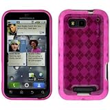 Pink Cruzer Argyle High Gloss TPU Soft Gel Skin Case - For Motorola DEFY MB ....