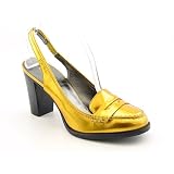 Marc By Marc Jacobs Pat Sling Womens SZ 7 Gold Patent Leather Slingbacks Shoes
