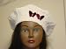Hand Crocheted White Color Chenille and Gimp Tweed Helen Saha Beret Trimmed with Two Burgundy Color Rhinestone Butterfly for Women and Teens