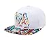 Doture Mens Fashion VA Muliticor Print 6 Panel Street Dancing Hat Baseball Cap White