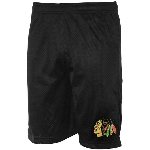 Reebok Chicago Blackhawks Youth Black Mesh Shorts (Small)