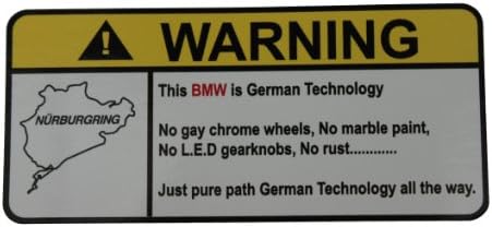 BMW Pure German Technology, Warning decal, sticker