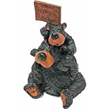 Willie Black Bears Holding Don't Feed the Bears Sign - Coin Bank - 6.5