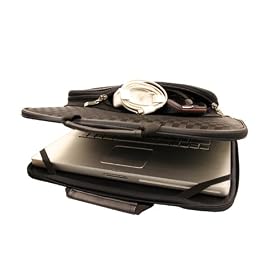 CaseCrown Double Memory Foam Thin Pouch Case With A Front Pocket for Toshiba Satellite A210/A215 Series Laptop - Check Style
