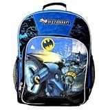 DC Comics BATMAN Black and Blue Color Backpack / School Bag with 