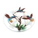 Fusion Art Glass 11-Inch Round Plate with Hummingbird Design