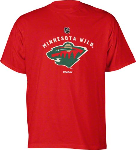 NHL Youth Minnesota Wild Primary Logo S/S Tee - R8P3Rmkwl (Red, Medium)