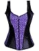 Camellias Women's Burlesque Satin Jacquard Shoulder Strap Tank Overbust Corset
