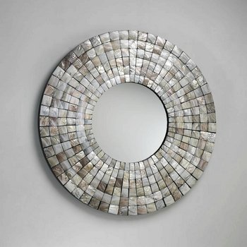 Cyan Lighting 02798 Mosaic Tile Mirror, Capiz Shell Finish