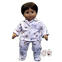 Moon and Star Print Pajamas with Matching Slippers. Fits 15 Dolls like Bitty Baby® and Bitty Twin®