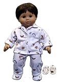 IMAGE OF Moon and Star Print Pajamas with Matching Slippers. Fits 15