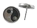 Onyx and Mother Of Pearl Ying-Yang Earrings, 925 Sterling Silver