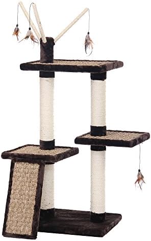 Pen Plax CATF100 3 Level Deluxe Climber Furniture with Scratch Pad and Small Wing Toy
