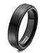 Black Ceramic Rings Brushed Wedding Band for men women