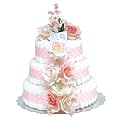 Bloomers Baby Diaper Cake Classic Pink Roses 3-Tier