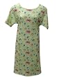 Short Sleeve Green Butterfly Print Cotton Nightgown Plus Size 8X