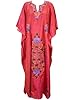 Bohemian Caftan Kashmiri Embroidered Silk Kaftan Kimono Resortwear Womans Dress Xl