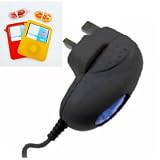 Electronics : KMS - 3G iPOD MAINS BLACK CHARGER FOR NEW iPOD NANO 3G 3RD GEN + FREE SILICONE COVERS
