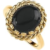 14K Yellow Gold Onyx Ring