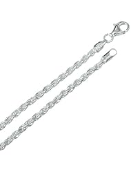 3MM Thick - Rope Link Chain Necklace/Bracelet - Genuine .925 Solid Sterling Silver