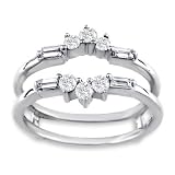 Diamond Enhancer Ring 1/2 Carat (Ctw) 14K White Gold Wrap Ring