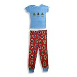 Tackle Me - Toddler Boys Short Sleeve Pajamas, Light Blue, Red (Size 3T)