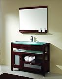 Milan (43) Contemporary Bathroom Vanity Set w/ Frost Glass top