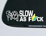 SLOW AS FCK Decal JDM Leaf Wakaba Funny Vinyl Sticker (Free stickerbomb hand decal)