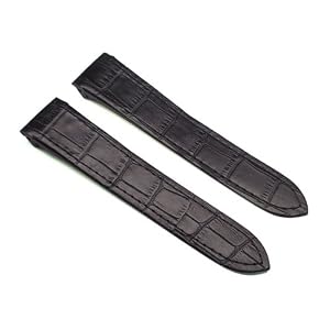 23mm Custom Made Replacement Black Leather Alligator Grain Watch Band Strap fits Cartier Santos 100...