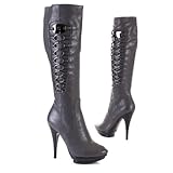 Damen Schuhe, Stiefel, 9947, Synthetik in hochwertiger Leder Optik, Grau, Gr 41