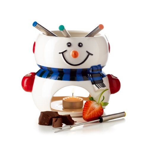 Domestic 922752 Schokolade-Fondueset Schneemann 7-teilig