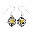 FOJO's Marcasite and Yellow CZ Earrings