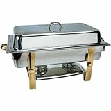 Update International DC-6N Stainless Steel Gold-Accented Chafer, 8-Quart, Oblong