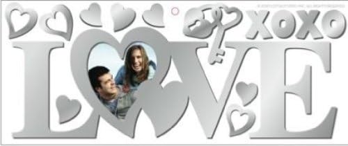 Lot 26 Studio Add-Heres Adhesive Reflections Wall Mirrored Stickers, Love Frame, 12 by 6-Inch by Lot78