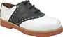 Academie Gear Women's Spirit Saddle Shoes,White/Black Leather,5.5 M US