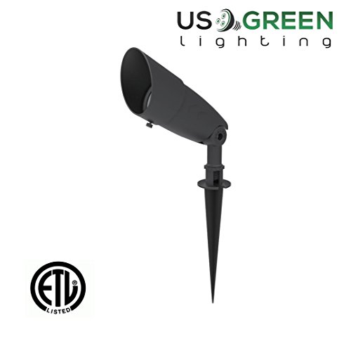 LED 12 Watt Bullet Flood Light, With Ground Stake, 3000K (Warm White), Outdoor Landscape Spot Light Fixture, ETL Listed