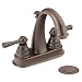 Moen 6121ORB Kingsley Two-Handle Lavatory Faucet with Drain Assembly, Oil Rubbed Bronze