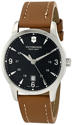 Victorinox Swiss Army Men s 241475 Alliance Black Dial Brown Strap Watch