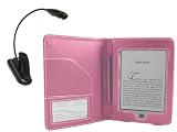 Navitech Pink Premium Executive Leather Flip Folio Book Style Carry Case & Back cover night light / reading light For Amazons New Kindle Touch Wi-Fi, 6" E Ink Display Amazon 4G Version E-reader Device (November 2011 Release)