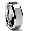 8MM High Polish / Matte Finish Men's Tungsten Ring Wedding Band Sizes 8 to 15