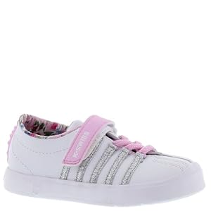 K-Swiss 23121 Classic Lite Tennis Shoe (Infant/Toddler),White/Pink Cloud/Silver,4 M US Toddler